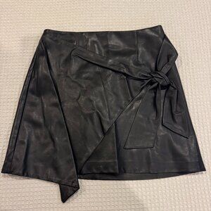 Aritzia Wilfred Wrap Front Vegan Leather Mini Skirt